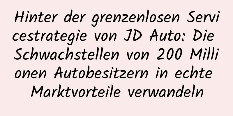 Hinter der grenzenlosen Servicestrategie von JD Auto: Die Schwachstellen von 200 Millionen Autobesitzern in echte Marktvorteile verwandeln