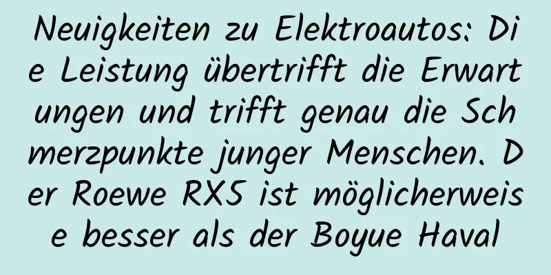 Neuigkeiten zu Elektroautos: Die Leistung übertrifft die Erwartungen und trifft genau die Schmerzpunkte junger Menschen. Der Roewe RX5 ist möglicherweise besser als der Boyue Haval
