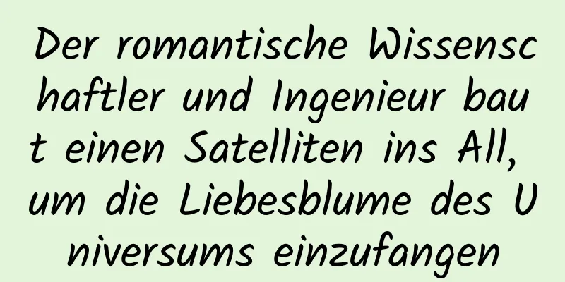 Der romantische Wissenschaftler und Ingenieur baut einen Satelliten ins All, um die Liebesblume des Universums einzufangen