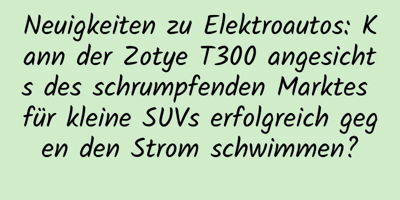 Neuigkeiten zu Elektroautos: Kann der Zotye T300 angesichts des schrumpfenden Marktes für kleine SUVs erfolgreich gegen den Strom schwimmen?