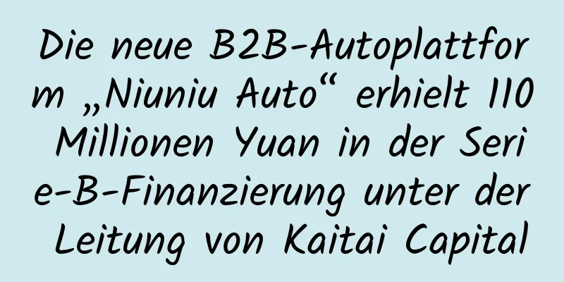 Die neue B2B-Autoplattform „Niuniu Auto“ erhielt 110 Millionen Yuan in der Serie-B-Finanzierung unter der Leitung von Kaitai Capital