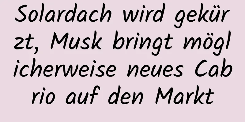 Solardach wird gekürzt, Musk bringt möglicherweise neues Cabrio auf den Markt
