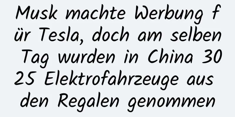 Musk machte Werbung für Tesla, doch am selben Tag wurden in China 3025 Elektrofahrzeuge aus den Regalen genommen