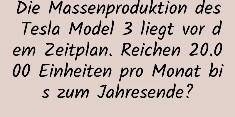 Die Massenproduktion des Tesla Model 3 liegt vor dem Zeitplan. Reichen 20.000 Einheiten pro Monat bis zum Jahresende?
