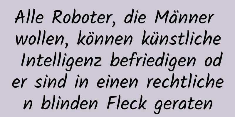 Alle Roboter, die Männer wollen, können künstliche Intelligenz befriedigen oder sind in einen rechtlichen blinden Fleck geraten