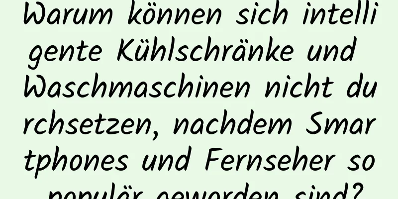 Warum können sich intelligente Kühlschränke und Waschmaschinen nicht durchsetzen, nachdem Smartphones und Fernseher so populär geworden sind?
