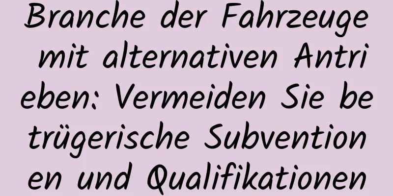 Branche der Fahrzeuge mit alternativen Antrieben: Vermeiden Sie betrügerische Subventionen und Qualifikationen