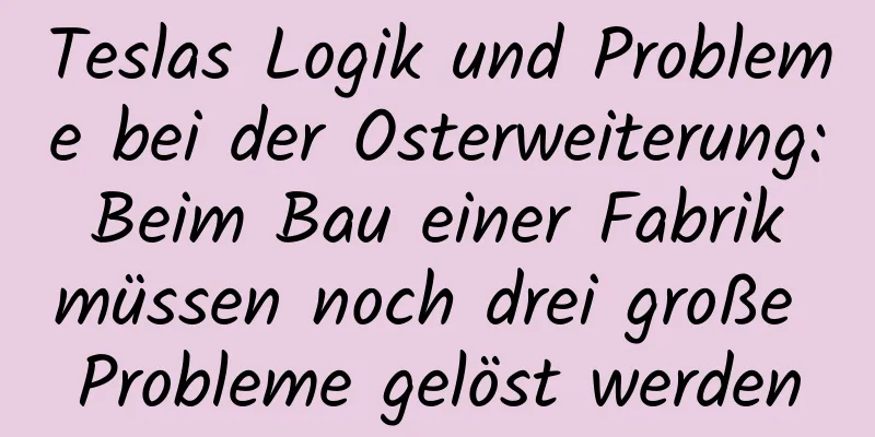Teslas Logik und Probleme bei der Osterweiterung: Beim Bau einer Fabrik müssen noch drei große Probleme gelöst werden
