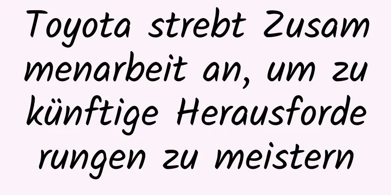 Toyota strebt Zusammenarbeit an, um zukünftige Herausforderungen zu meistern