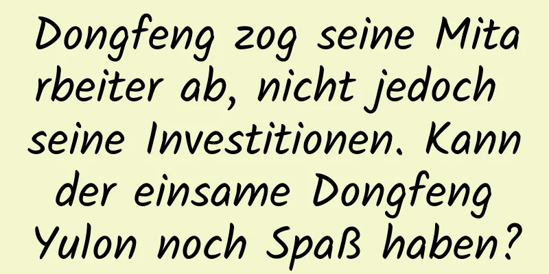 Dongfeng zog seine Mitarbeiter ab, nicht jedoch seine Investitionen. Kann der einsame Dongfeng Yulon noch Spaß haben?