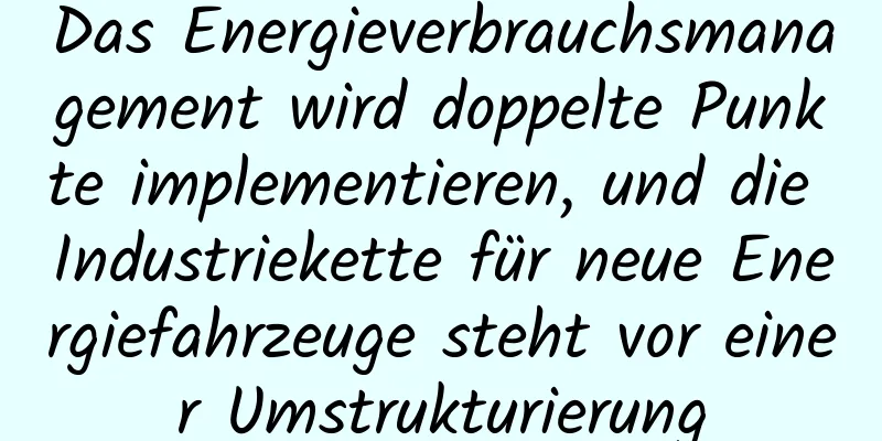 Das Energieverbrauchsmanagement wird doppelte Punkte implementieren, und die Industriekette für neue Energiefahrzeuge steht vor einer Umstrukturierung