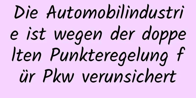 Die Automobilindustrie ist wegen der doppelten Punkteregelung für Pkw verunsichert