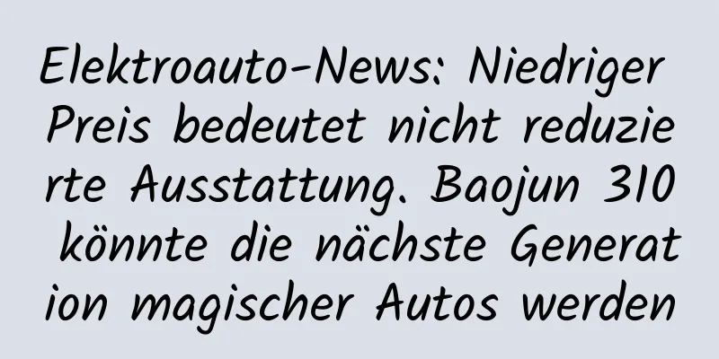 Elektroauto-News: Niedriger Preis bedeutet nicht reduzierte Ausstattung. Baojun 310 könnte die nächste Generation magischer Autos werden