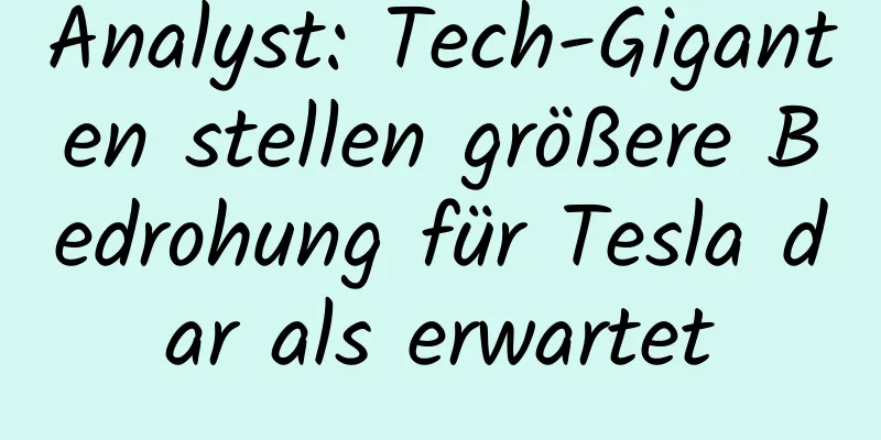 Analyst: Tech-Giganten stellen größere Bedrohung für Tesla dar als erwartet