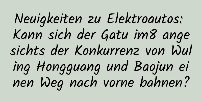 Neuigkeiten zu Elektroautos: Kann sich der Gatu im8 angesichts der Konkurrenz von Wuling Hongguang und Baojun einen Weg nach vorne bahnen?