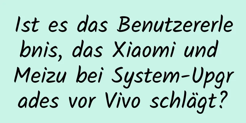 Ist es das Benutzererlebnis, das Xiaomi und Meizu bei System-Upgrades vor Vivo schlägt?