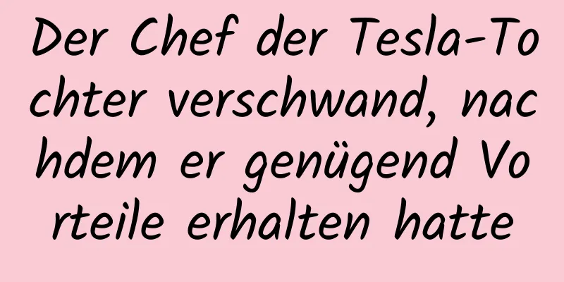 Der Chef der Tesla-Tochter verschwand, nachdem er genügend Vorteile erhalten hatte