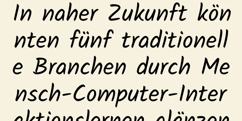 In naher Zukunft könnten fünf traditionelle Branchen durch Mensch-Computer-Interaktionslernen glänzen