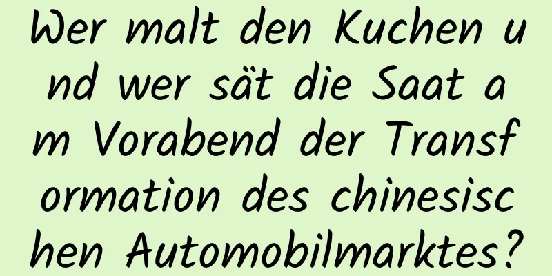 Wer malt den Kuchen und wer sät die Saat am Vorabend der Transformation des chinesischen Automobilmarktes?