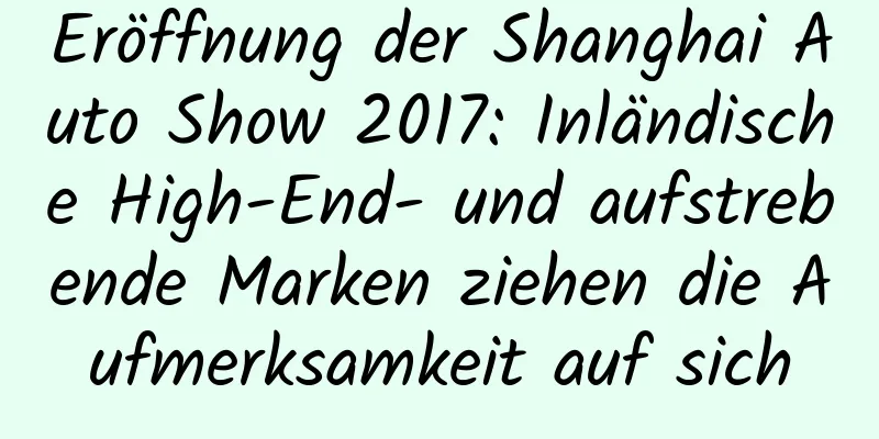 Eröffnung der Shanghai Auto Show 2017: Inländische High-End- und aufstrebende Marken ziehen die Aufmerksamkeit auf sich