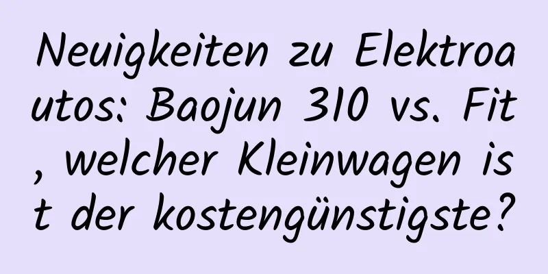Neuigkeiten zu Elektroautos: Baojun 310 vs. Fit, welcher Kleinwagen ist der kostengünstigste?