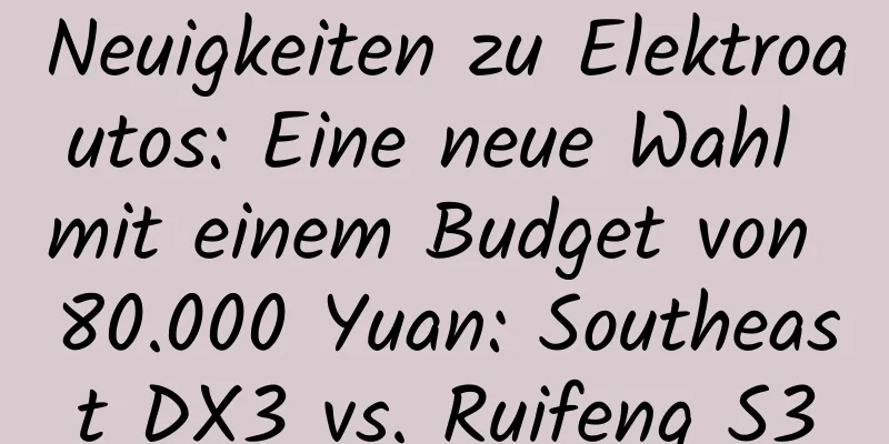 Neuigkeiten zu Elektroautos: Eine neue Wahl mit einem Budget von 80.000 Yuan: Southeast DX3 vs. Ruifeng S3