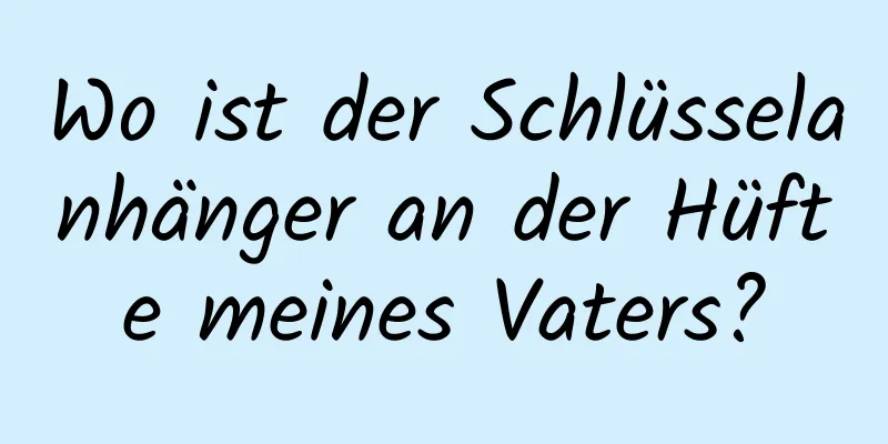 Wo ist der Schlüsselanhänger an der Hüfte meines Vaters?