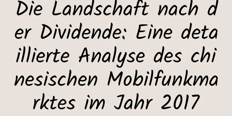 Die Landschaft nach der Dividende: Eine detaillierte Analyse des chinesischen Mobilfunkmarktes im Jahr 2017