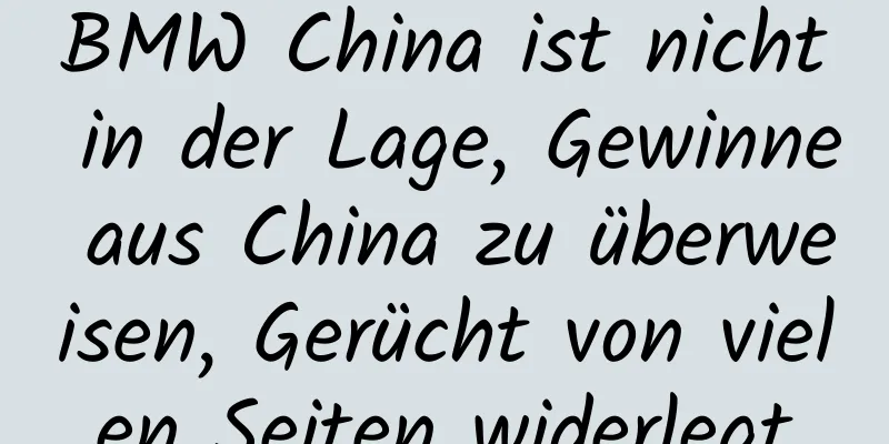 BMW China ist nicht in der Lage, Gewinne aus China zu überweisen, Gerücht von vielen Seiten widerlegt