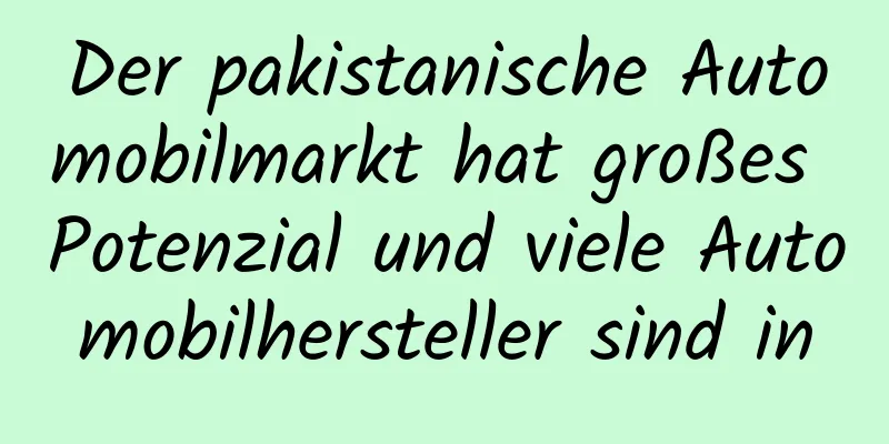 Der pakistanische Automobilmarkt hat großes Potenzial und viele Automobilhersteller sind in