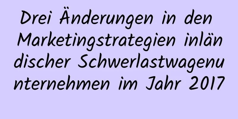 Drei Änderungen in den Marketingstrategien inländischer Schwerlastwagenunternehmen im Jahr 2017