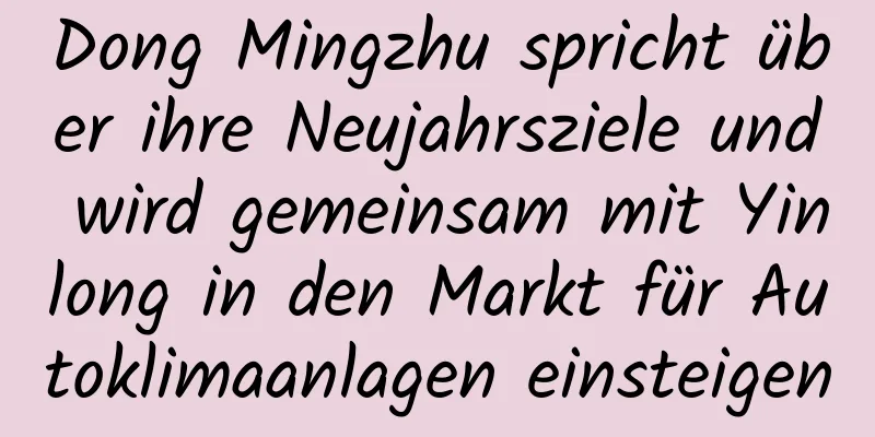 Dong Mingzhu spricht über ihre Neujahrsziele und wird gemeinsam mit Yinlong in den Markt für Autoklimaanlagen einsteigen
