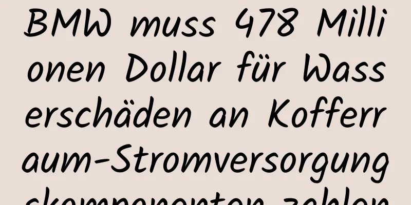 BMW muss 478 Millionen Dollar für Wasserschäden an Kofferraum-Stromversorgungskomponenten zahlen