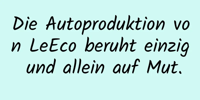 Die Autoproduktion von LeEco beruht einzig und allein auf Mut.