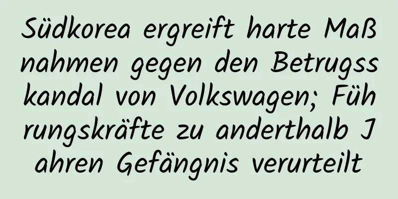 Südkorea ergreift harte Maßnahmen gegen den Betrugsskandal von Volkswagen; Führungskräfte zu anderthalb Jahren Gefängnis verurteilt