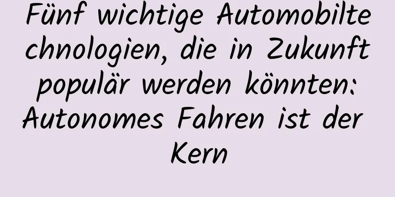 Fünf wichtige Automobiltechnologien, die in Zukunft populär werden könnten: Autonomes Fahren ist der Kern