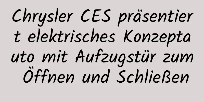 Chrysler CES präsentiert elektrisches Konzeptauto mit Aufzugstür zum Öffnen und Schließen