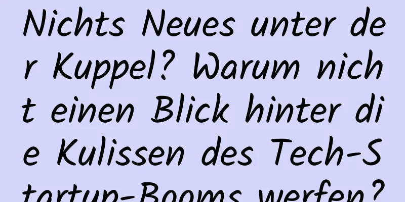 Nichts Neues unter der Kuppel? Warum nicht einen Blick hinter die Kulissen des Tech-Startup-Booms werfen?