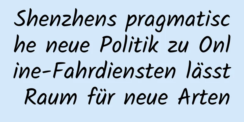 Shenzhens pragmatische neue Politik zu Online-Fahrdiensten lässt Raum für neue Arten