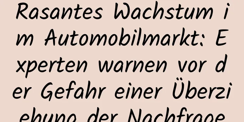 Rasantes Wachstum im Automobilmarkt: Experten warnen vor der Gefahr einer Überziehung der Nachfrage