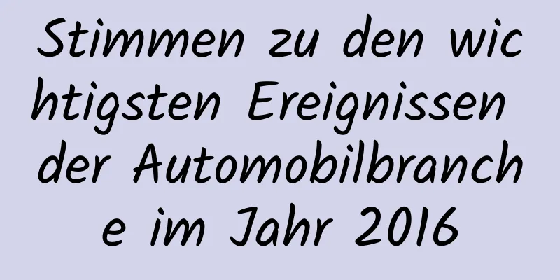 Stimmen zu den wichtigsten Ereignissen der Automobilbranche im Jahr 2016