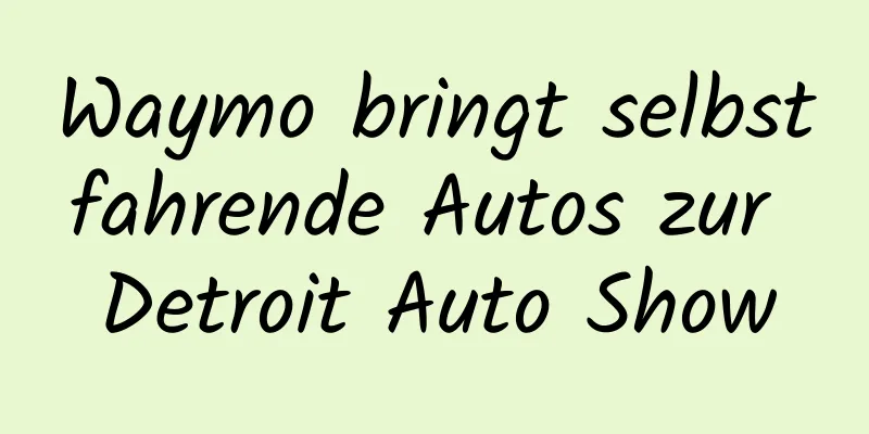 Waymo bringt selbstfahrende Autos zur Detroit Auto Show