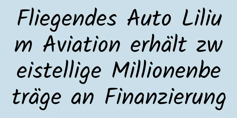 Fliegendes Auto Lilium Aviation erhält zweistellige Millionenbeträge an Finanzierung