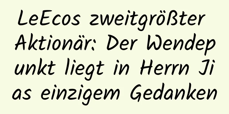 LeEcos zweitgrößter Aktionär: Der Wendepunkt liegt in Herrn Jias einzigem Gedanken