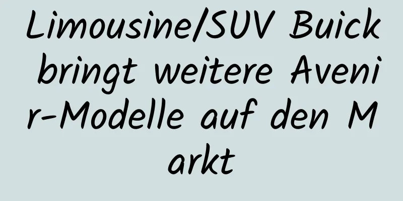 Limousine/SUV Buick bringt weitere Avenir-Modelle auf den Markt
