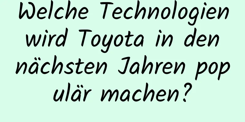 Welche Technologien wird Toyota in den nächsten Jahren populär machen?