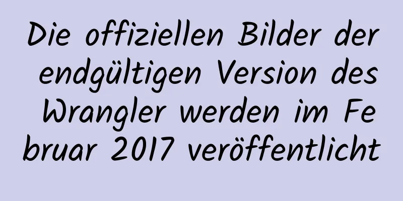 Die offiziellen Bilder der endgültigen Version des Wrangler werden im Februar 2017 veröffentlicht