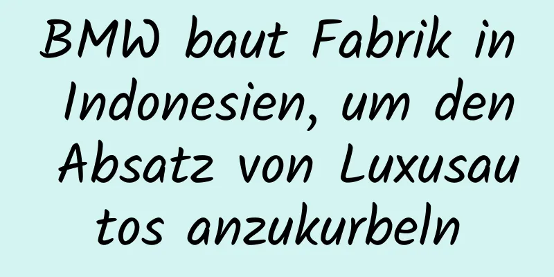 BMW baut Fabrik in Indonesien, um den Absatz von Luxusautos anzukurbeln