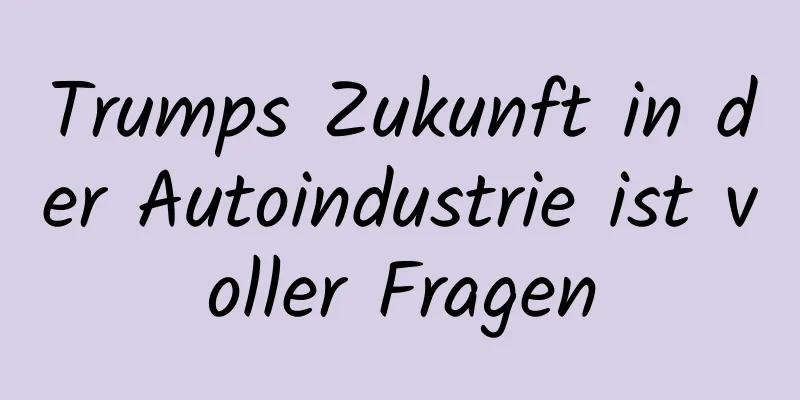 Trumps Zukunft in der Autoindustrie ist voller Fragen