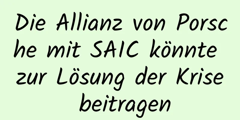 Die Allianz von Porsche mit SAIC könnte zur Lösung der Krise beitragen